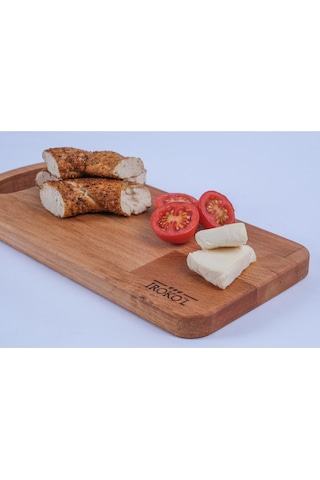 İroko L Kayın Ahşap Kesme Tahtası 30x13,5 Cm Doğal, Dayanıklı, El Yapımı Mutfak Sunum Tahtası Ahşap