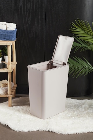 Perotti Taupe Kahverengi Molly 12 Litre Click Çöp Kovası Beyaz