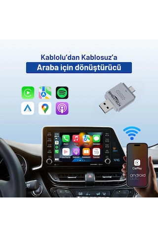 Embatech Araç Içi 2in1 Android Ve Apple Cihazlar Için Kablosuz Android Auto Ve Carplay Adaptörü Emt-004 Diğer