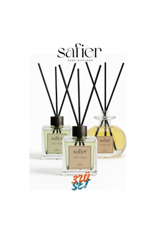 3 Lü Çubuklu Oda Kokusu Seti Yağmur Ormanları,sandal Ağacı,bahar Çiçekleri 100 Ml Karışık