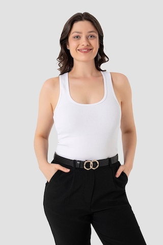 Arma Yıldız Kadın Fitilli Görünümlü Kalın Askılı Basic Beyaz Atlet beyaz