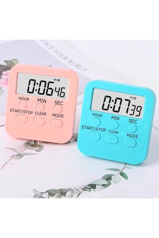 Gaman Alarmlı Kronometre Saat Zaman Öğrenci Sınav Kronometresi Pembe