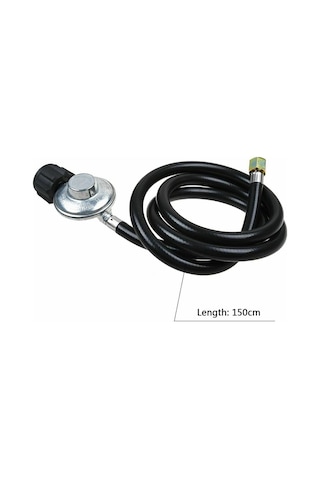 Yunboo Bbq Mangal Ocakları İçin Düşük Basınç Regülatörü - 1.5m Pvc Hortumu İle Güvenli Gaz Bağlantısı Ve Akış Koruması Siyah