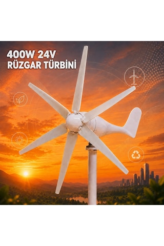 400w-24v Rüzgar Türbini+Şarj Kontrol Cihazı