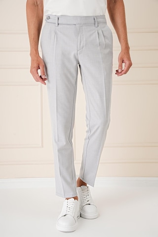 Efor Comfort Fit Çift Pileli Dokulu Esnek Pamuk Gri Mavi Pantolon P 1158 Gri - Mavi