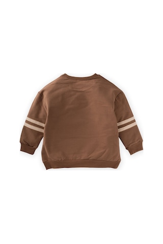 Cigit Aplikeli Sweatshirt 3-9 Yaş Koyu Kahve Kahverengi
