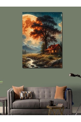 Kanvas Tablo Manzaralı Ev 50cmx70cm