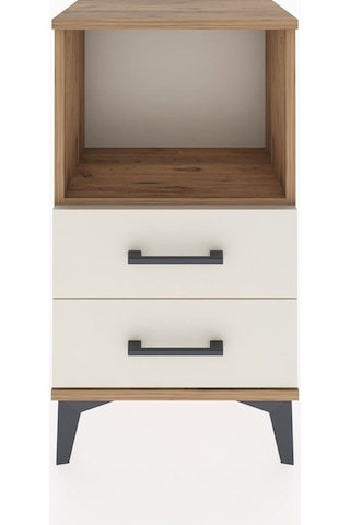 Arges Komodin Tek Raflı 2 Çekmeceli 44x30x80 Çam-aytaşı Çam