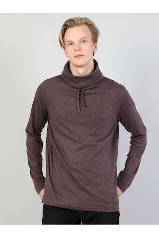 Colin's Regular Fit Yarim Balikci Erkek Mor Uzun Kol Tişört CL1036982_q1.v1_PUM