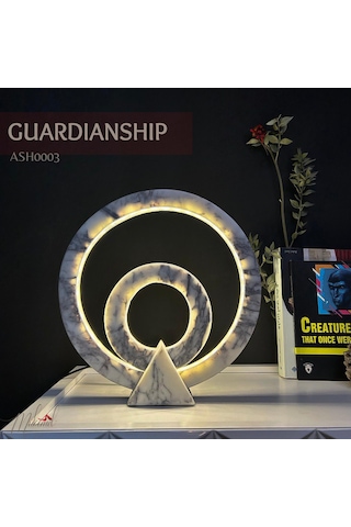 Modern Mermer Led Masa Lambası Benzersiz Dairesel Ve Üçgen