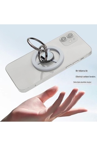 Luckysouk Manyetik Cep Telefonu Halka Tutucu Katlanır Metal Masaüstü Standı Alaşımlı Malzeme Kırmızı - Siyah Var Direksiyon If0h7p