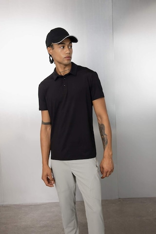DeFactoFit Siyah Standart Fit Basic Düz Kısa Kollu Sporcu Polo Tişört C9267AX24AUBK81