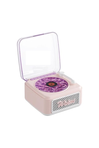 Nostalji Plak Görünüm Mini Dekor Waves Bt Işıklı Müzik Çalar Saat Tf Kart Aux Özellikli