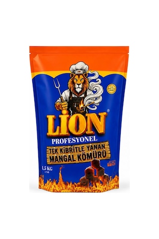 Lion Profesyonel Mangal Kömürü - Tek Kibritle Yanan 1.5 Kg Diğer