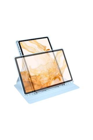 Galaxy Uyumlu Tab S9   Plus Kılıf Termik Kalem Bölmeli Dönebilen Standlı Kılıf