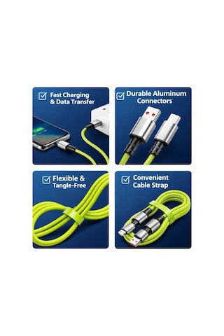 4-in-1 240w Pd Hızlı Şarj Kablosu Type-c Lightning Destekli Pl-8632 5047 Belirtilmemiş