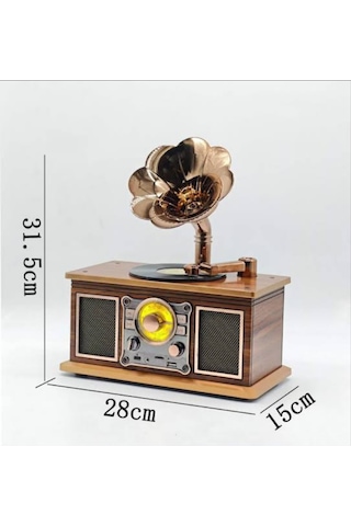 Everton Rt-623 Nostaljik Radyo - Büyük Boy - Gramafon Aksesuarlı - Bluetooth - Usb -aux - Fm Radyo -tf/sd Kart Girişli