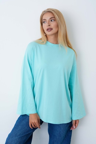 Herkesemoda Kadın Tesettüre Uygun Geniş Kollu Body Turkuaz