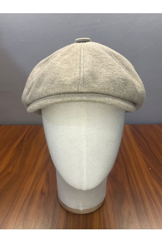 Hamze Peaky Blinders İngiliz Vintage Model Kışlık Kaşe Kasket Şapka Açık Bej
