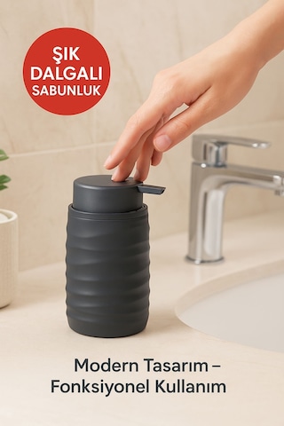 Mutfak Ve Banyo İçin Şık Tasarımlı Sabunluk Antrasit Diğer