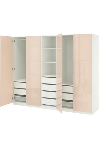 Ikea Beyaz Ferah Kapaklı Gardırop 250x60x201 Cm