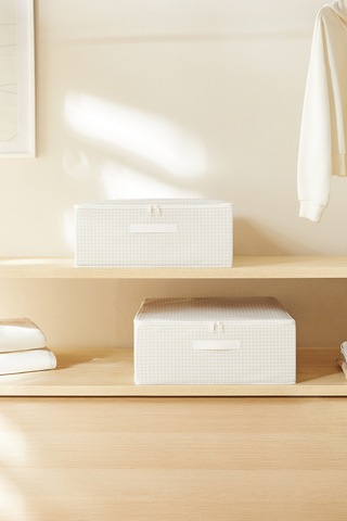 Home Wave 2'li Gri Pötikare Destekli Kutu Hurç Set 45 X 55 X 18 Cm