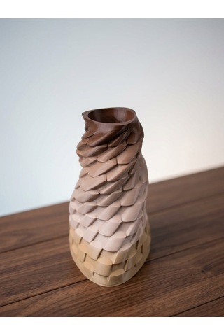 3d Tiramisu Burgu Tasarım Vazo Kahverengi - Krem