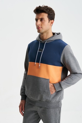 AR-MA Arma Erkek Çok Renkli Regular Fit 3 İplik Şardonlu Kanguru Cepli Kapüşonlu Sweatshirt 001