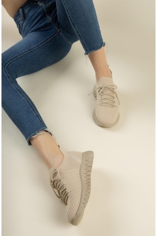 Nesil Shoes Dvm 500 Bej Triko Kadın Sneakers-bej Bej