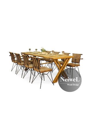 Neiwel Tia Doğal Ahşap Mutfak Ve Yemek Masası-80-100 Açık Ceviz