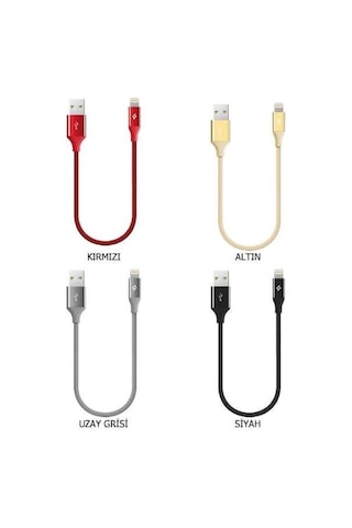 Ttec AlumiCable Mini Apple iPhone Uyumlu 30cm Şarj ve Data Kablosu Altın