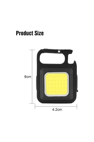 Led Mini Anahtarlık Şarjlı Çok Fonksiyonlu Outdoor Taşınabilir Fener Siyah