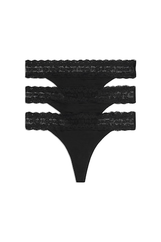 Tommy Hilfiger 3 Pack Tanga Thong-16046 0r8 Black / Black / Black