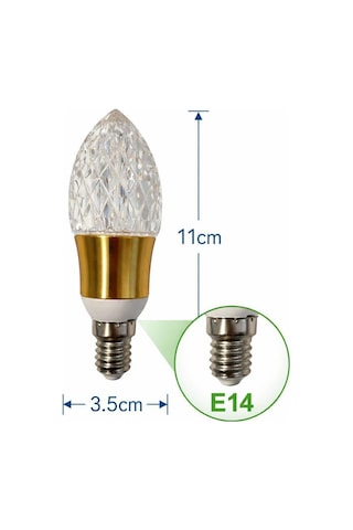 Ledolet 4w E14 Kristal Led Mum Ampul Sarı Işık - Dekoratif Aydınlatma