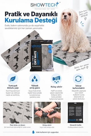 Showtech Dry Mate Köpek Tüyü Kurulama Yüksek Emici Havlu