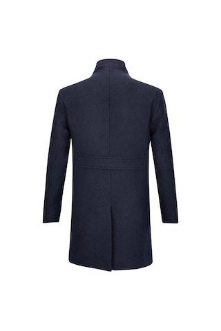 Hatemoğlu Lacivert Slim Fit Ceket Yaka Yünlü Kaşe Palto 2958676 Lacivert