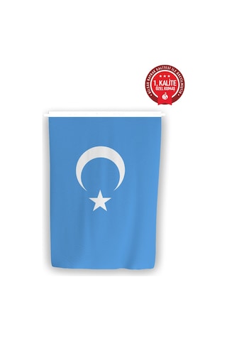 Bilsan Doğu Türkistan Ülke Bayrağı 70 X 105 Cm - Raşel Kumaş 1. Kalite 70 x 105 CM