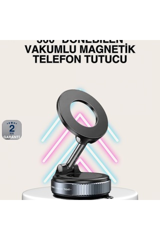 16 Mıknatıslı Vakumlu Araç Telefon Tutucu 360 Döner Alüminyum Gövde Çok Renkli