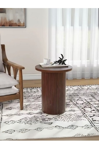 Leonora Bohem Ahşap Yan Sehpa Ceviz