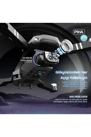 S65 Free Lıte 2 Batarya, 30 Dakika Uçuş, 1080p Çift Esc Kamera, Fırçasız Motorlu Drone/app Kontrlü/siyah
