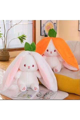 Sevimli Havuç Tavşan Peluş Havuç Tavşan Çantalı 50 Cm Sevimli Hav