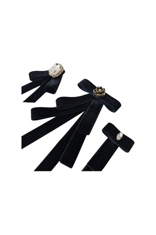 4 Lü Kadife Broş Set,yaka İğnesi, Yaka Cicegi ,gül Broş Siyah