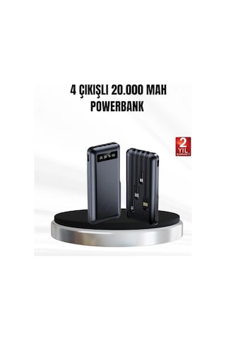 Mey İthalat Powerbank 20000 Mah Led Fenerli Ve Çoklu Güvenlik Korumasına Sahip Çok Renkli