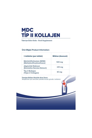 Mdc Tip 2 Kolajen+Msm+Boswellia 30 Tablet