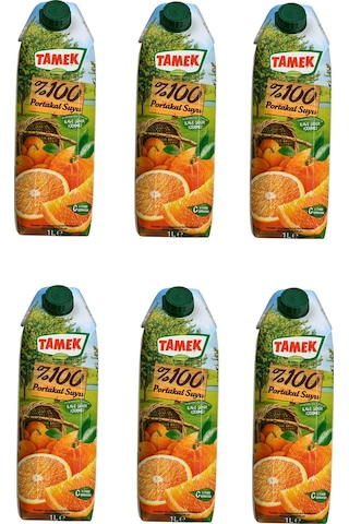 Tamek %100 Portakal Suyu 1 Lt X 6 Adet