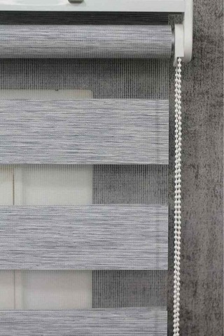 Gri Bambu İthal Kumaş Zebra Stor Perde Etek Dilimsiz 1. Kalite Asinche Kumaş Alüminyum Kasalı