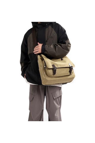 Erkek Çok Amaçlı Büyük Kapasiteli Kanvas Omuz Çantası X001 Kahverengi