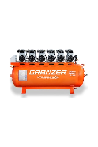 Grayzer GPA1500 500 L 6 Kafa Sessiz ve Yağsız Hava Kompresörü