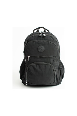 Sanmorris Unisex Suya Dayanıklı Krinkıl Kumaş Çok Gözlü Siyah Renkli Laptop Okul Ve Sırt Çantası S-3013 Siyah