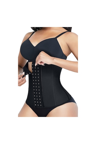 Pastimore Askısız Latex Korse Siyah